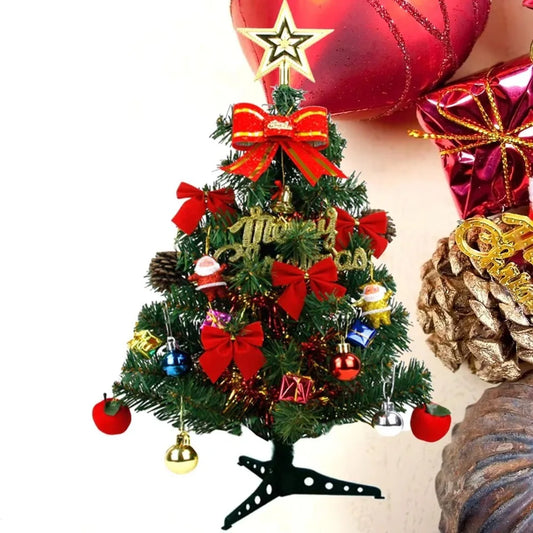 30/45cm Mini Christmas Tree New Year Gift DIY Handicraft Artificial Xmas Ornament LED Light Creative Xmas Tabletop Tree New Year