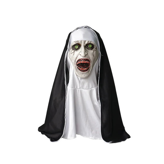 Halloween Scary Nun Mask from The Conjuring 2 - Horror Cosplay Latex Headgear for Pranks Frightening Ghost Face Disguise