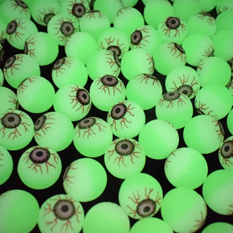 Halloween Glow in The Dark Bouncy Ball 32MM Scary Eyeball Decoration Haunted House Home Bar Horror Props Luminous Fake Eyeballs