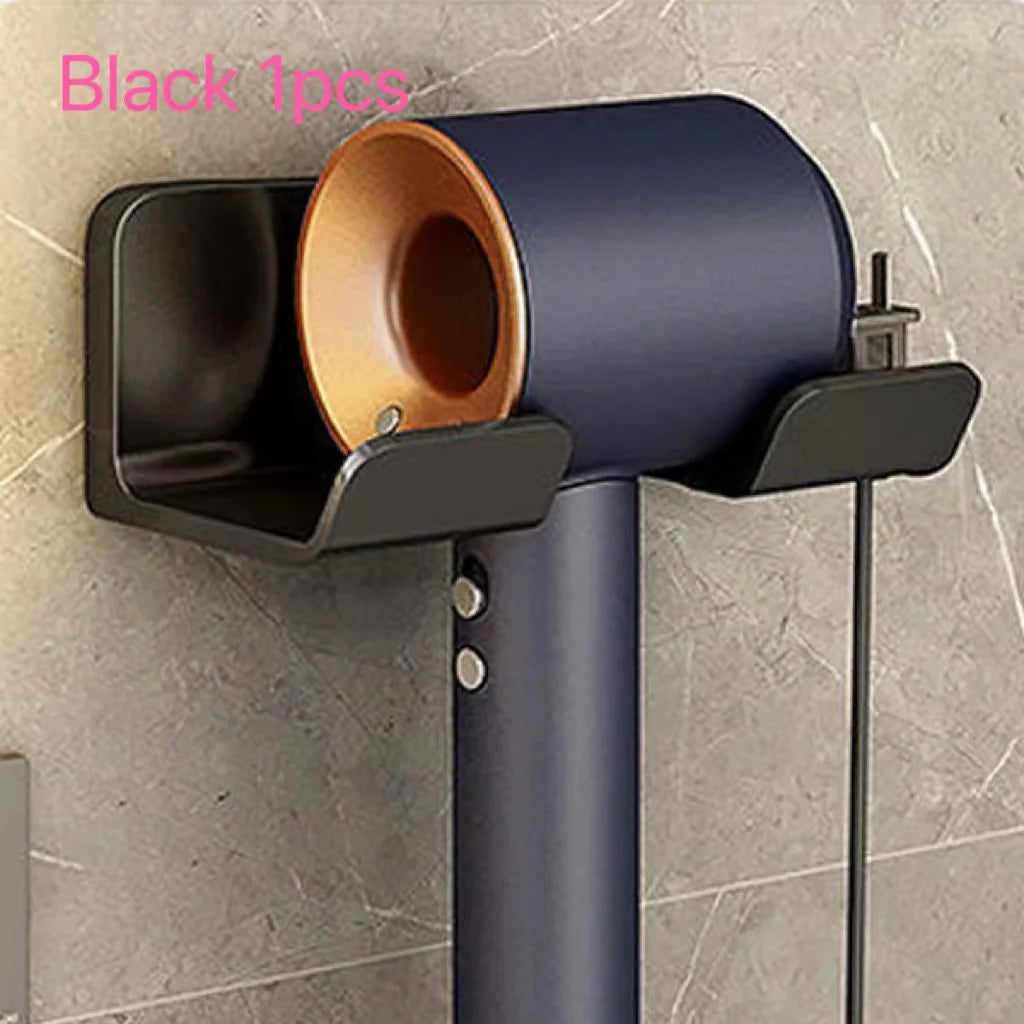Hair Dryer Holder Hair Tool Organizer Wall Mounted Hair Dryer Hanging Rack Placement Rack Bathroom Multi-Functional Storage Rack