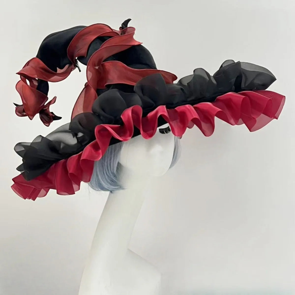Halloween Witch Hat Lolita princess Ladies sun hat Harajuku Womens Girls Gothic Handmade Bowknot Fleece Lace Adults