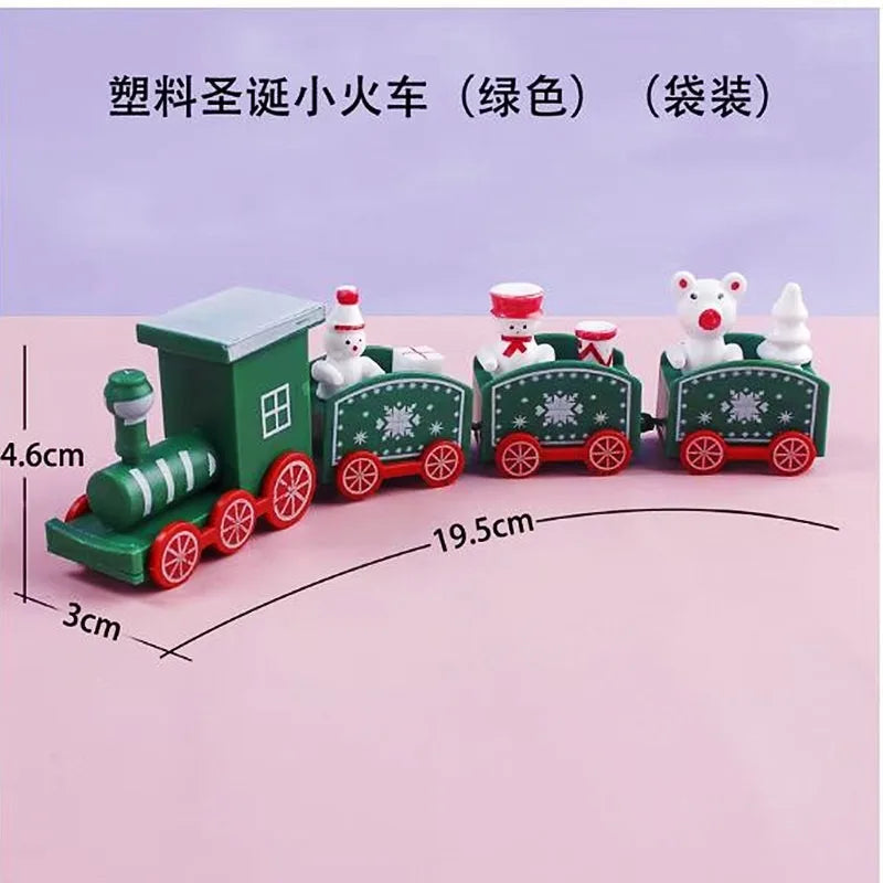 Cartoon Chirstmas Small Train Santa Claus Snowman Noel Gift Trian Merry Christmas Decor 2025 Happy New Year 2026