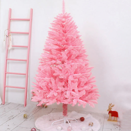 1.8m/6ft Pink/White Artificial Christmas Pine Tree Seasonal Holiday Carnival Decoration for Office, Party, Indoor,Outdoor