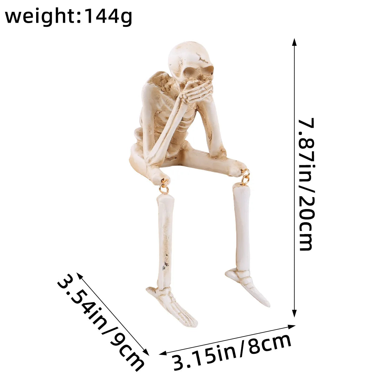 Halloween Skeleton Resin Statue - Funny Skeleton Decoration Statue Horror Desktop Decorations for Halloween Party and Home Decor