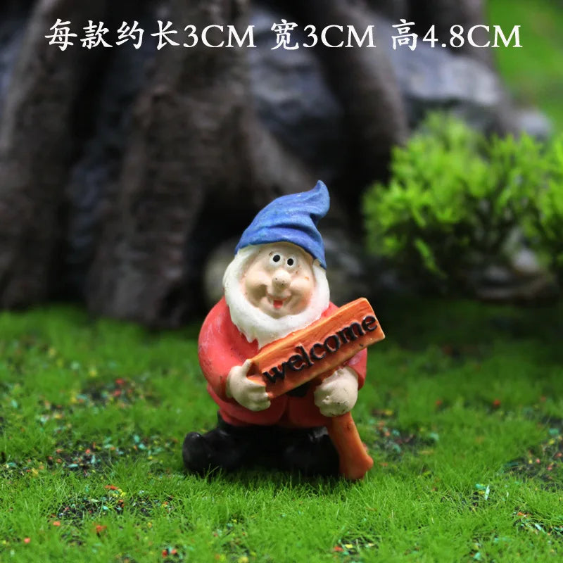 Moss micro landscape decorations garden dwarf ornaments cross-border resin crafts Christmas dwarf elf