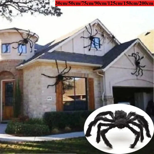 200cm Halloween Spiders Outdoor Decoration Halloween Plush Spiders Giant Spider for Indoor Outdoor Garden Party Decoration