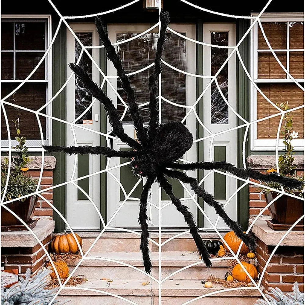 200cm Halloween Spiders Outdoor Decoration Halloween Plush Spiders Giant Spider for Indoor Outdoor Garden Party Decoration
