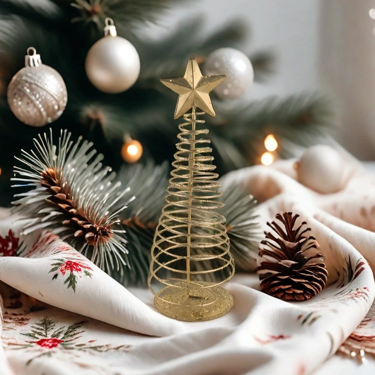 16/19/20cm Desktop Christmas Tree Ornament Nordic Style Metal Star Mini Christmas Tree Ornament 2025 Christmas Decorations