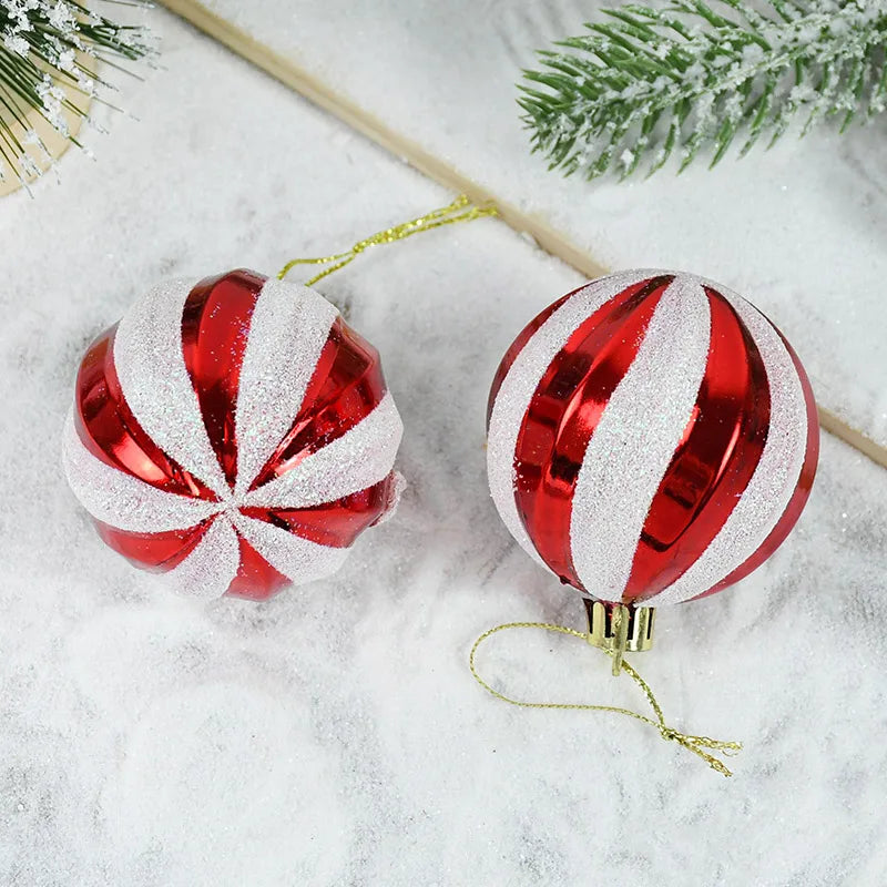 14pcs Christmas Red White Candy Cane Xmas Tree Ornaments Ball New Year Xmas Gifts Christmas DIY Decoration for Home Navidad 2023