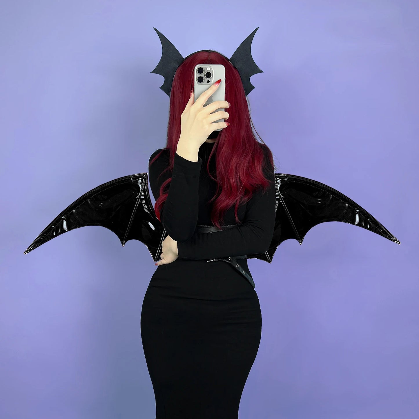 KORURACLUB Purple and blackSuccubus Halloween cosplay props polyurethane little Devil Bat wings