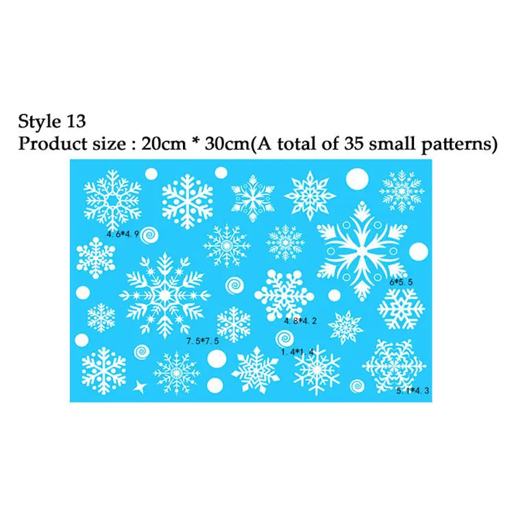 38 Pcs/Lot Snowflake Electrostatic Wall Stickers Window Kids Room Christmas Decoration