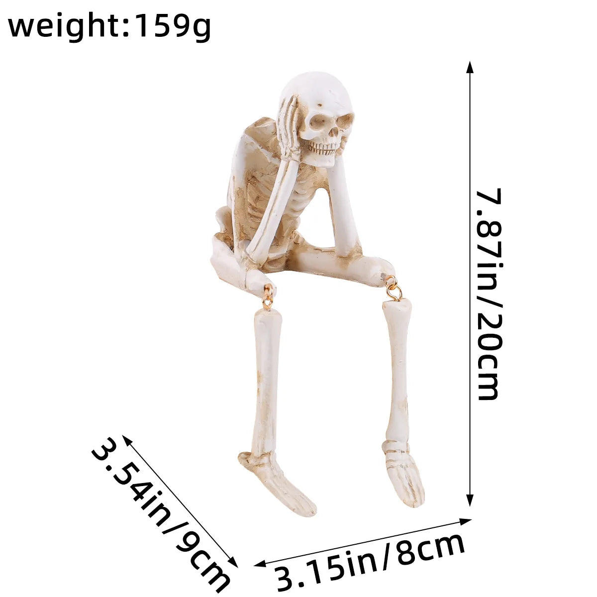 Halloween Skeleton Resin Statue - Funny Skeleton Decoration Statue Horror Desktop Decorations for Halloween Party and Home Decor