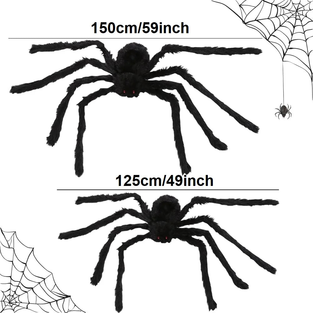 200cm Halloween Spiders Outdoor Decoration Halloween Plush Spiders Giant Spider for Indoor Outdoor Garden Party Decoration