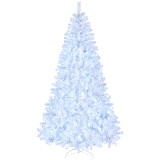 7ft 1346 Branches Automatic Tree Structure PVC Material 500 Lights Cool Color 8 Modes Christmas Tree White