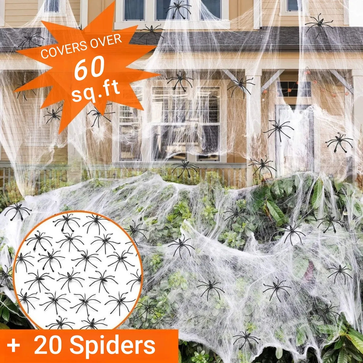 200cm Halloween Spiders Outdoor Decoration Halloween Plush Spiders Giant Spider for Indoor Outdoor Garden Party Decoration